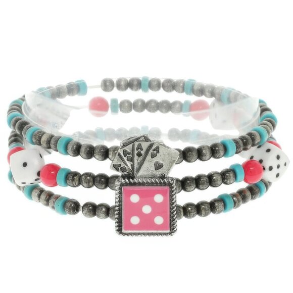 Western Casino Theme Beaded Bracelet - Picture 2 of 2